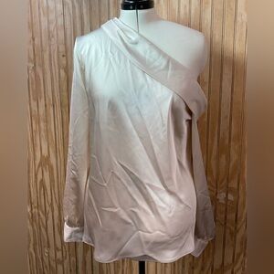Lauren Ralph Lauren Cream One-Shoulder Blouse